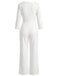 60er Jumpsuit mit geschlitzten Ärmeln und weitem Bein