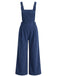 Dunkelblauer 40er Cordjumpsuit mit geradem Bein