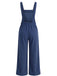 Dunkelblauer 40er Cordjumpsuit mit geradem Bein
