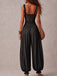 40er Harem-Jumpsuit mit Spitzeneinsätzen und Rüschenträgern