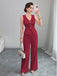 80er Set aus ärmelloser V-Ausschnitt-Weste und High-Waist-Hose