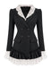 60er Blazerkleid mit Spitzenrevers und Volantsaum