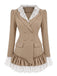 60er Blazerkleid mit Spitzenrevers und Volantsaum