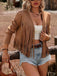 Braune 70er Westernjacke aus Wildlederimitat mit Nieten und Fransen