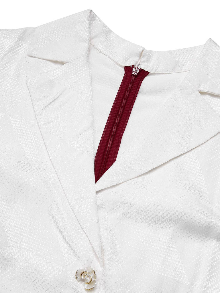 [Vorverkauf] Rot-weißes 1960er ärmelloses geschlitztes Fischschwanzkleid