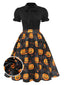 1950er Halloween Kürbis Fliege Kleid