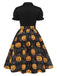 1950er Halloween Kürbis Fliege Kleid