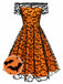 1950er Halloween Spitzen Schulter Swingkleid