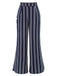 Marineblau 1940er Streifen Weitem-Bein Hose