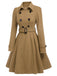 1950er Solid Color Lapel Slim Coat