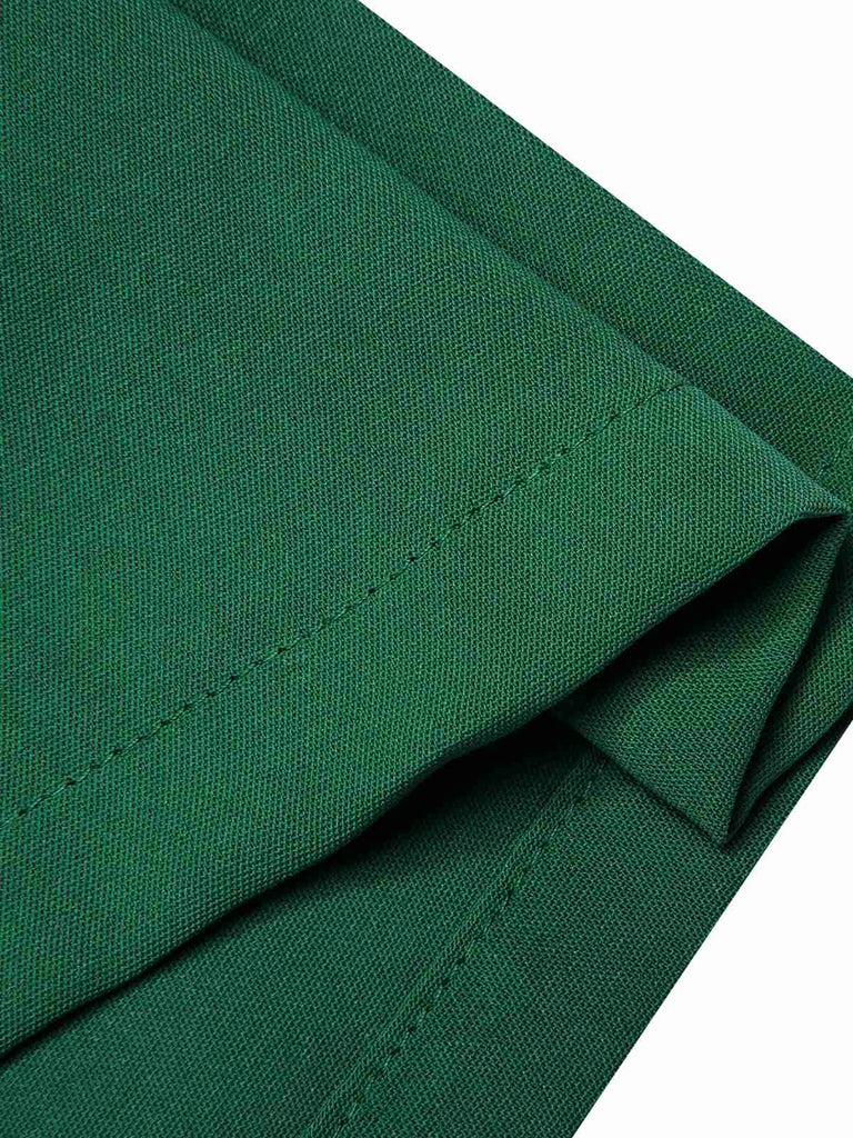 Grüner 1930er Weihnachts Patchwork Overall mit karierter Spitze