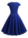 1950er Solides Herzausschnitt Kurzärmeliges Kleid