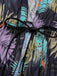 [Übergröße] Multicolor 1960er Tropisch Botanisch Krawatte Cover-Up