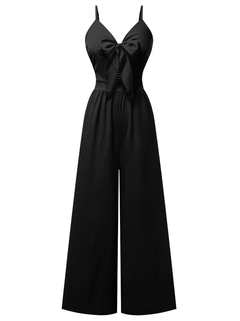 1950er Brust Bogen Spaghetti Träger Jumpsuit