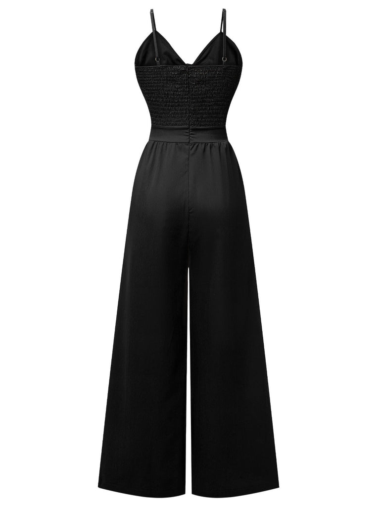 1950er Brust Bogen Spaghetti Träger Jumpsuit