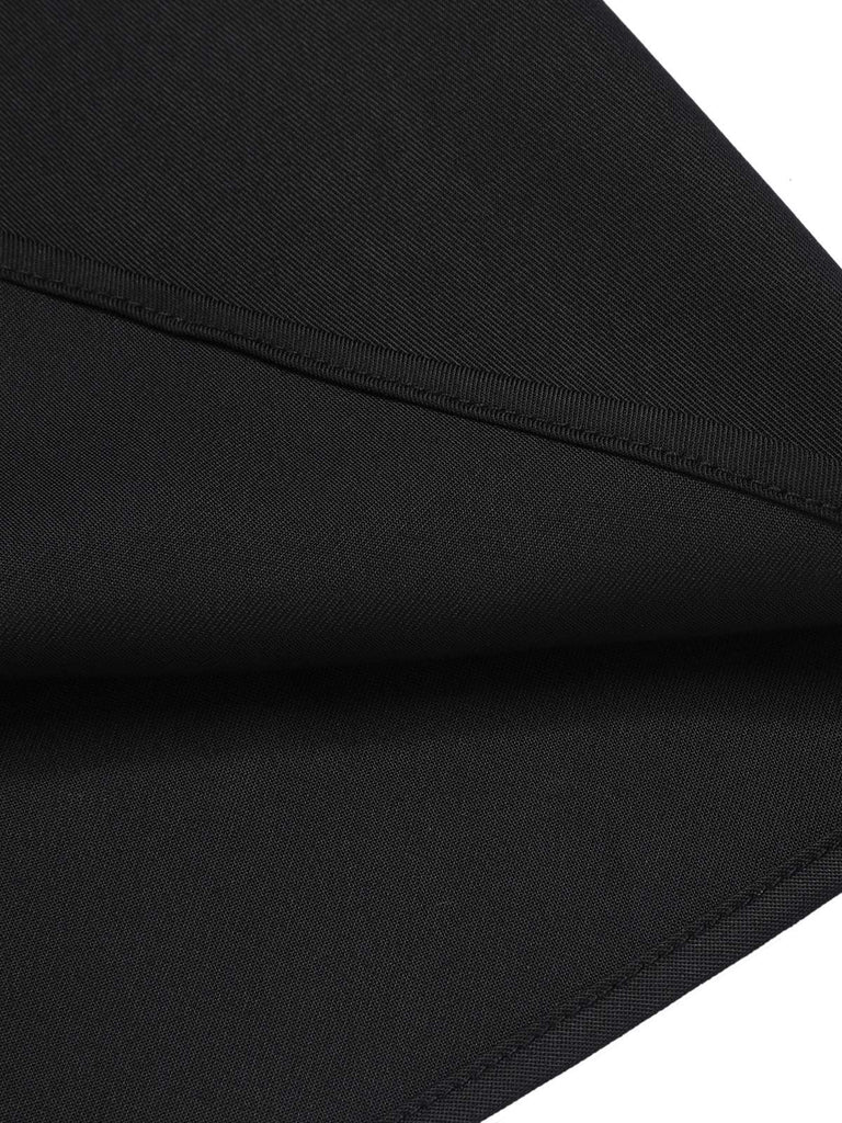 [Vorverkauf] Schwarz 1950er Solide Schirmrock mit Gürtel
