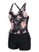 1930er Rosa Blumen Schnürung Tankini