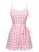 Barbie Rosa 1950er Plaid Spaghetti Träger Romper