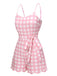 Barbie Rosa 1950er Plaid Spaghetti Träger Romper