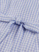 Hellblau 1940er Plaid Revers Ärmelloses Kleid