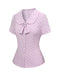 [Vorverkauf] Lavendel 1940er Polka Dots Revers Bluse