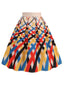 Multicolor 1950er Diagonales Plaid Swing Rock