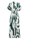 Grün 1940er Print Breit-Bein Jumpsuit