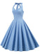 1950er Polka Dots Binden Halter Swing Kleid