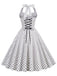 1950er Polka Dots Binden Halter Swing Kleid