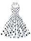 1950er Polka Dot Halter Swing Kleid