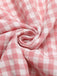 Rosa 1950er Plaid Off-Schulter Kleid