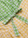 Multicolor 1950er Breit-Träger Plaid Patchwork Kleid