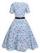 1950er Blümchen Swing Kleid mit Schleife