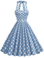 1950er Polka Dot Halter Kleid mit Gürtel