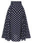 Tiefblau 1940er Polka Dots Rock