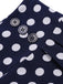 Tiefblau 1940er Polka Dots Rock