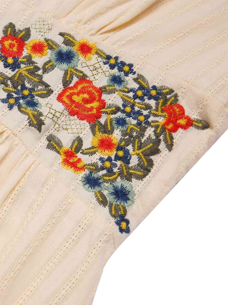 Grün 1940er V-Ausschnitt Knöpfen Blumen Kleid