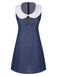 Blau 1960er Peter Pan Collar Jeanskleid