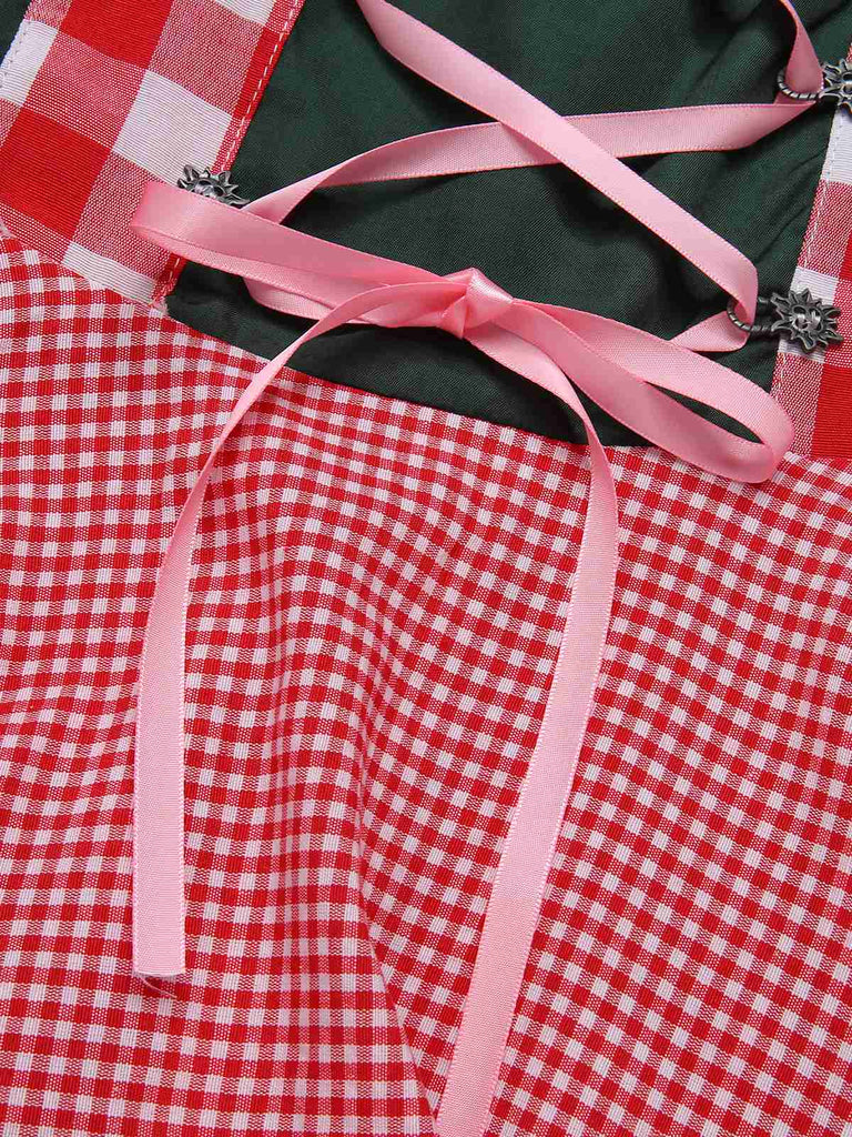 Grün 1950er Traditionelle Oktoberfest Bayerisches Karnevalsdirndl Kleid