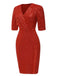 1960er V-Ausschnitt Pailletten Halbe Ärmel Bodycon Kleid