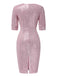 1960er V-Ausschnitt Pailletten Halbe Ärmel Bodycon Kleid