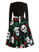 1950er Halloween Wellenhals Patchwork Kleid