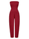 1970er Solide Bandeau Laterne Jumpsuit