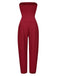 1970er Solide Bandeau Laterne Jumpsuit