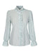 1960er Falten Ausgestellte Manschette Gingham Plaid Bluse