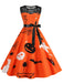 1950er Halloween Spitze Patchwork Ärmellos Kleid