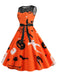 1950er Halloween Spitze Patchwork Ärmellos Kleid