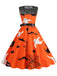 1950er Halloween Spitze Patchwork Ärmellos Kleid