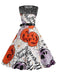 1950er Halloween Spitze Patchwork Ärmellos Kleid