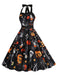 1950er Halloween Schädel Halter Schnürung Kleid